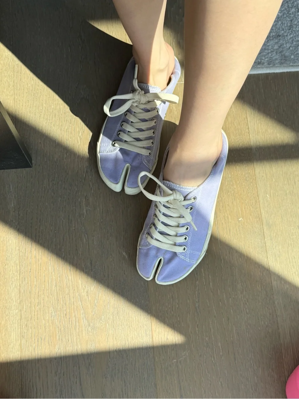 Maison Margiela Lavender Canvas Tabi Purple Sneakers